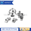 Multi-port sanitary stainless steel clamp diaphragm sample valve